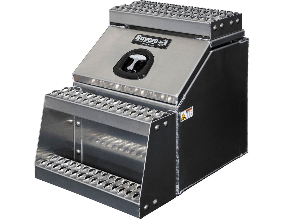 Buyers Products 28-in x 24-in x 18-in Smooth Aluminum Step Box Truck Tool Box 1705281