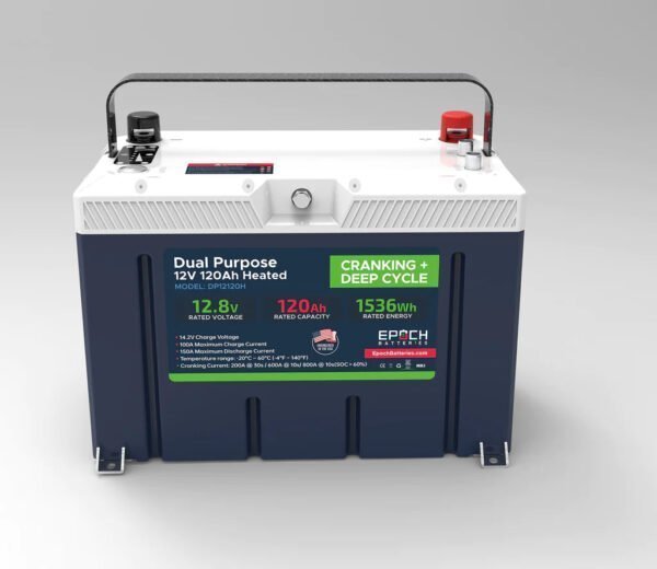 12V 120AH Group 27 LiFePO4 Battery Cranking &amp; Deep Cycle Lithium Battery (Dual Purpose)