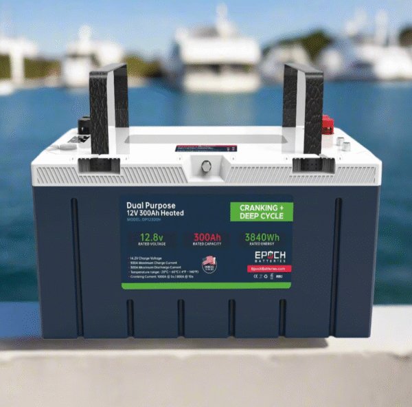 12V 300Ah – Group 8D – Cranking &amp; Deep Cycle Lithium Battery (Dual Purpose)