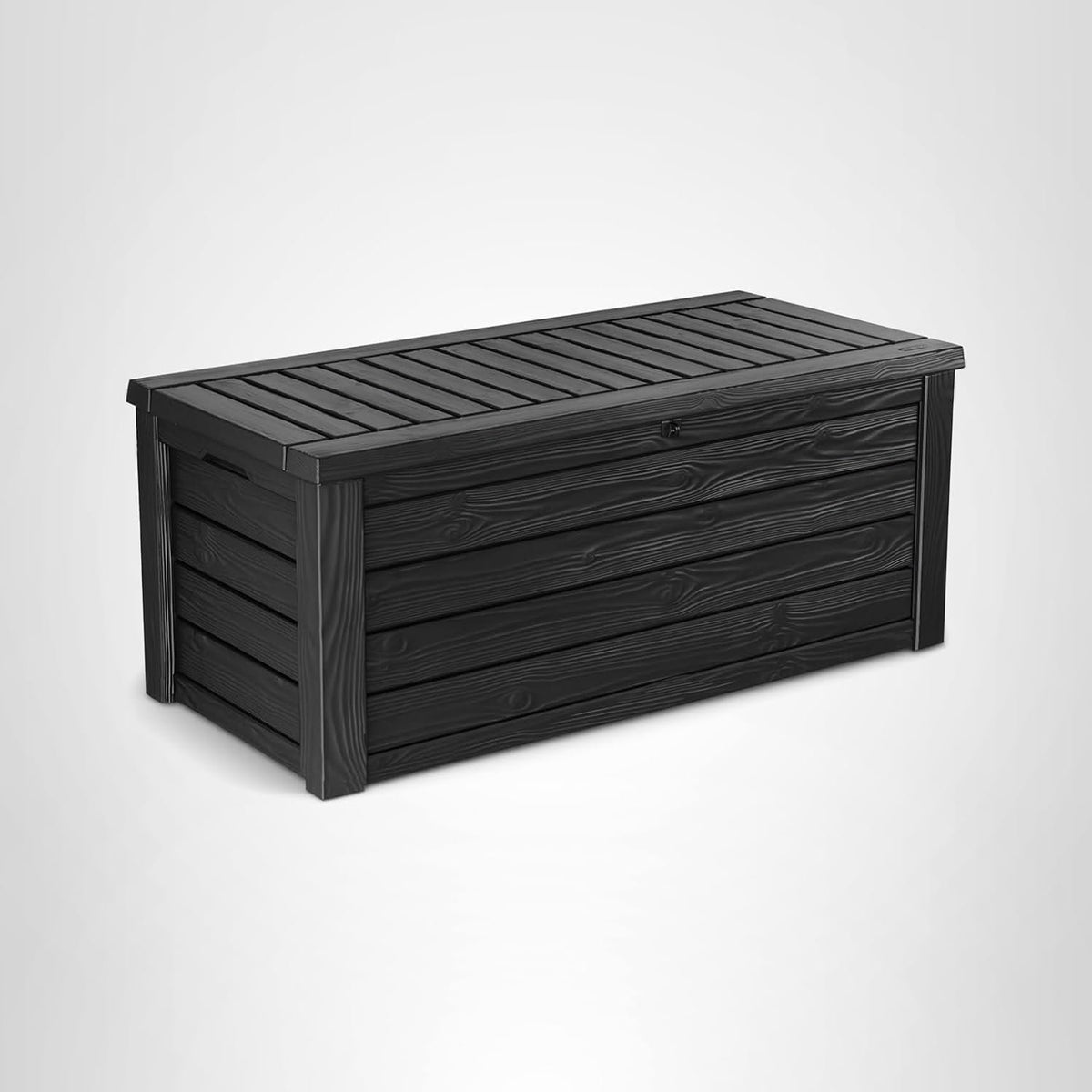 Keter Westwood 150-Gallon Resin Outdoor Storage Box | Weather-Resistant Deck Bin for Patio Cushions, Garden Tools &amp; Pool Accessories – Dark Grey