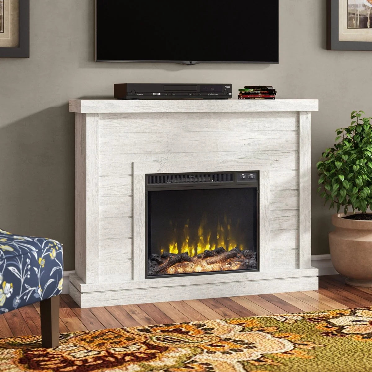 Alaya Wall Mounted Electric Fireplace Sand &amp; Stable Finish