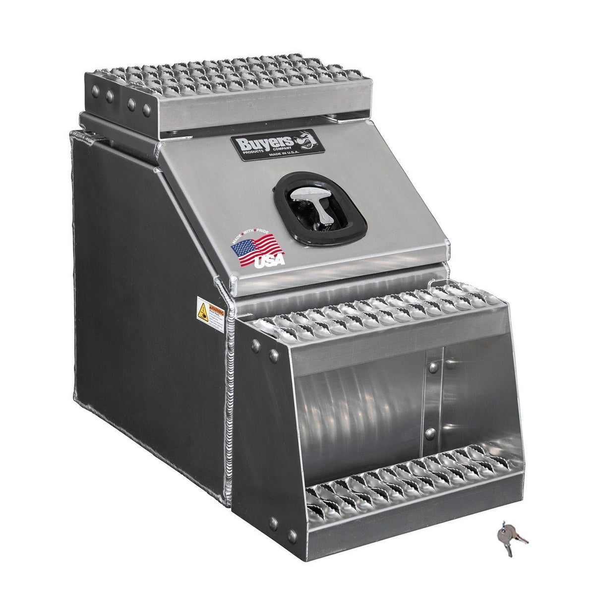 Buyers Products 28-in x 24-in x 19-in Smooth Aluminum Step Box Truck Tool Box 1705285