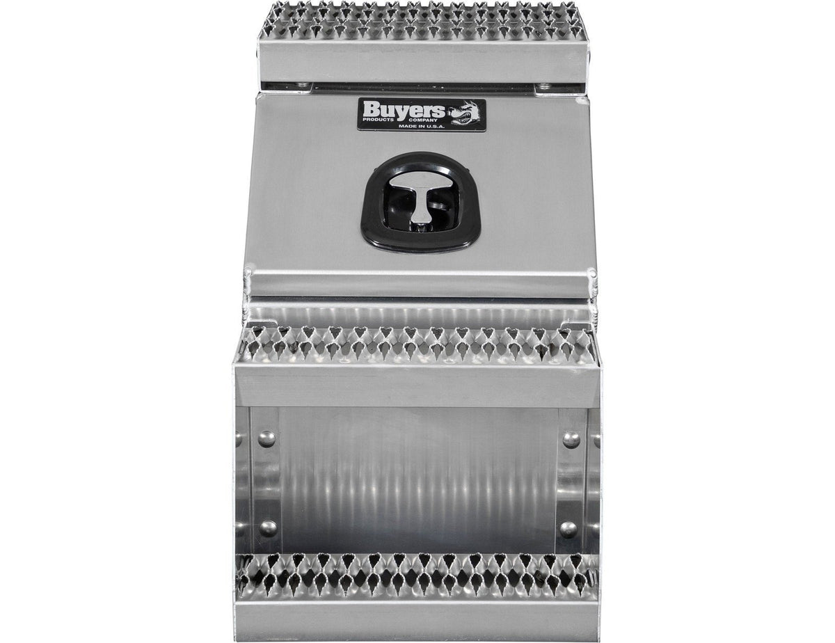 Buyers Products 28-in x 24-in x 19-in Smooth Aluminum Step Box Truck Tool Box 1705285