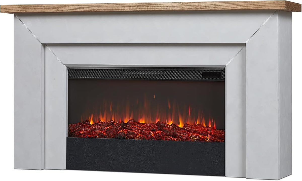Real Flame Malie 68″ Electric Fireplace with Mantel &amp; Remote Control