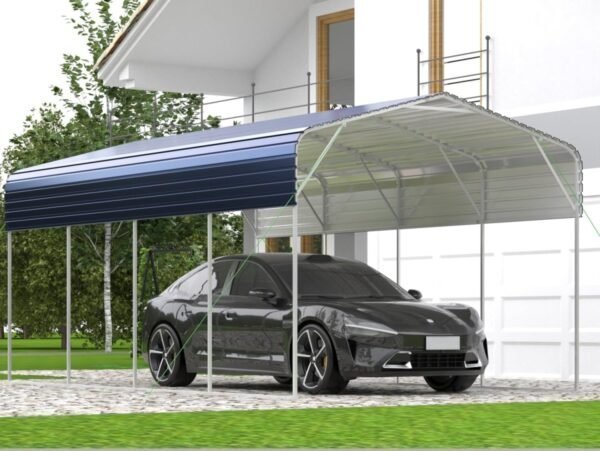 11x19FT Heavy Duty Metal Carport | Galvanized Outdoor Shelter for Cars, Boats &amp; Parties