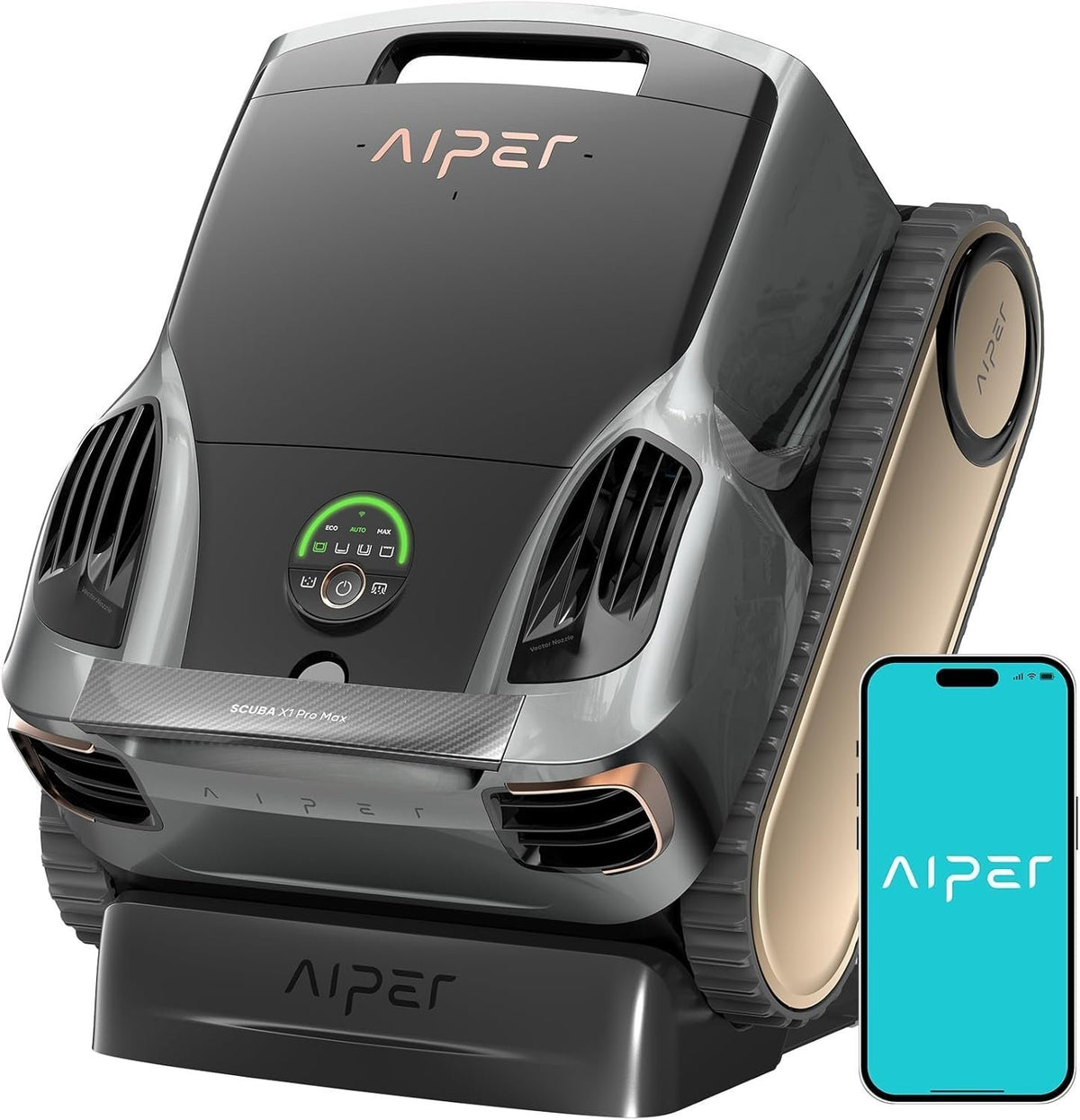Aiper Scuba X1 Pro Max Robotic Pool Cleaner – All-in-One Smart Vacuum with Pool Mapping, Adaptive Path, 8500 GPH Power, Surface Parking &amp; Filtration for Inground Pools