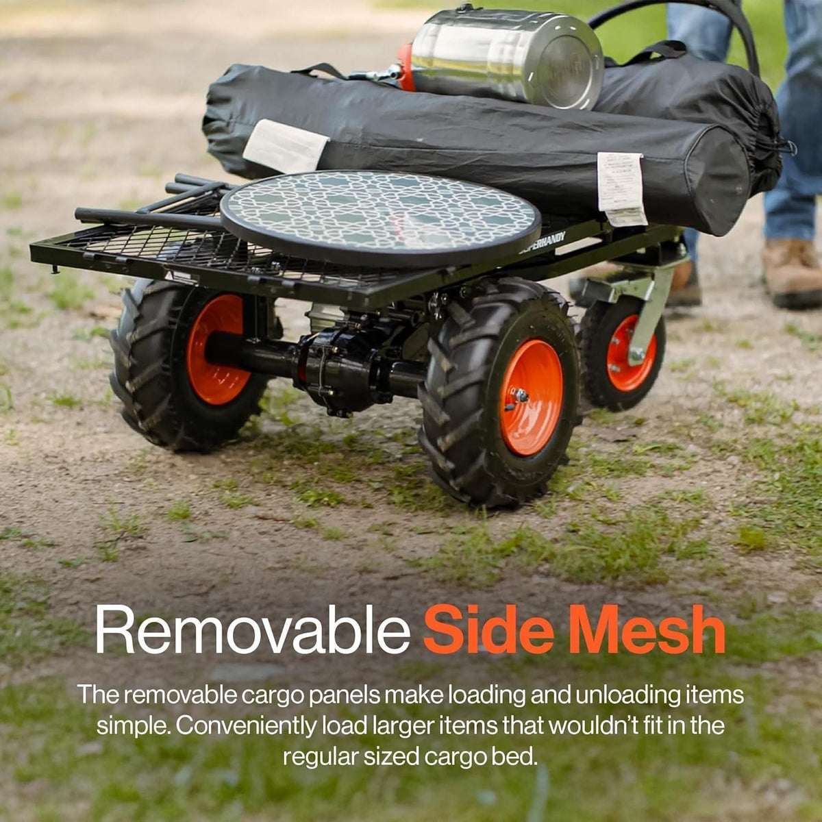 SuperHandy 48V Electric Power Wagon Utility Cart, 660 lb Load, 1000 lb Hauling Capacity