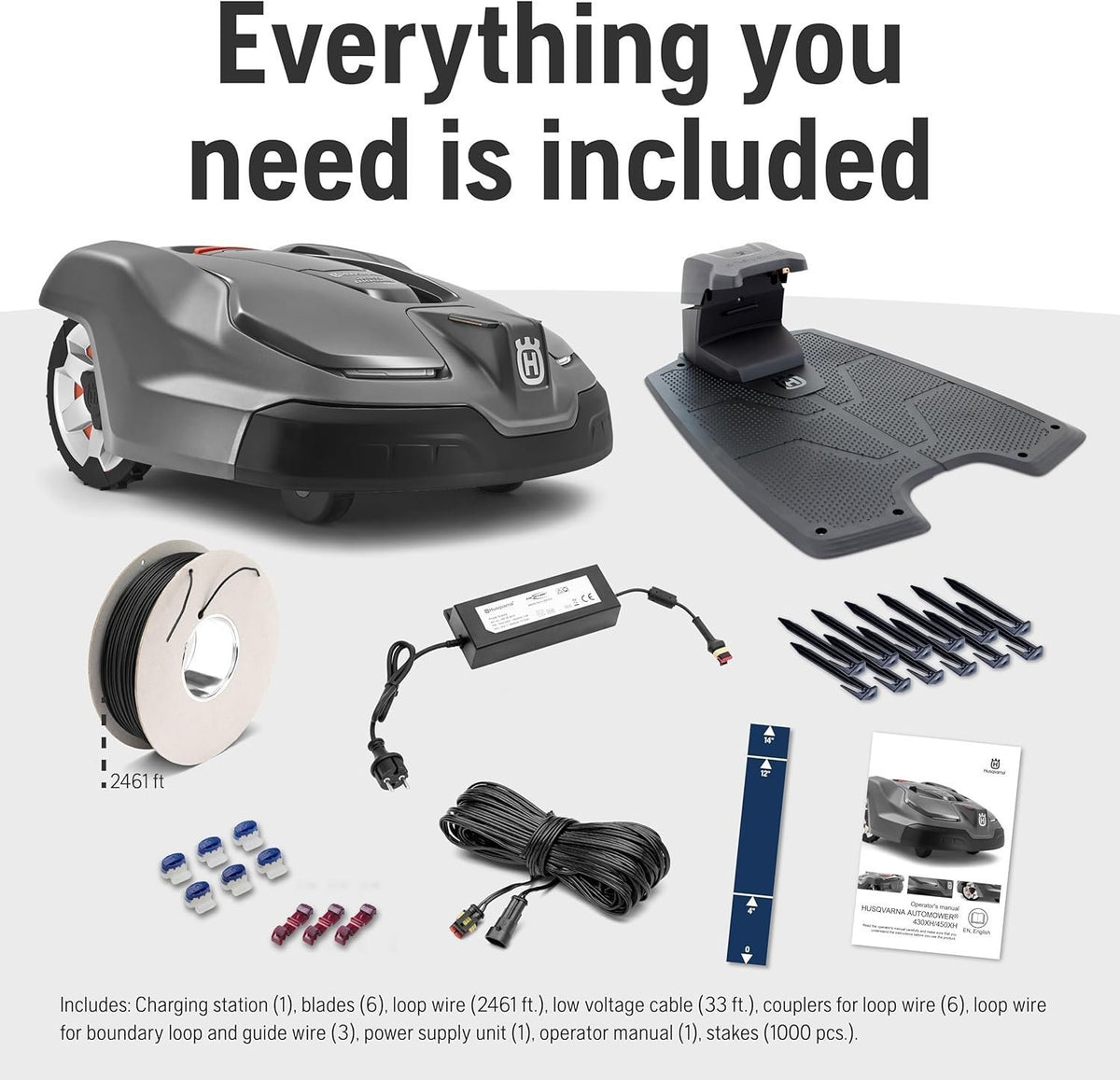 Husqvarna 440iQ Robotic Lawn Mower, 2 Acre, Wire-Free, Charging Station