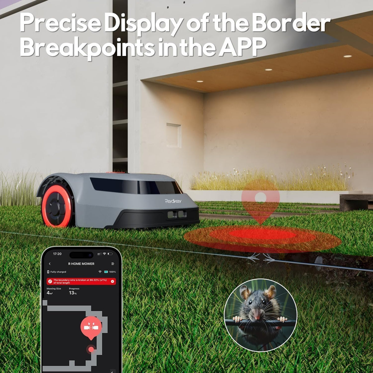 Redkey MGC1000 Robot Lawn Mower for 0.25 Acre with Auto Recharge