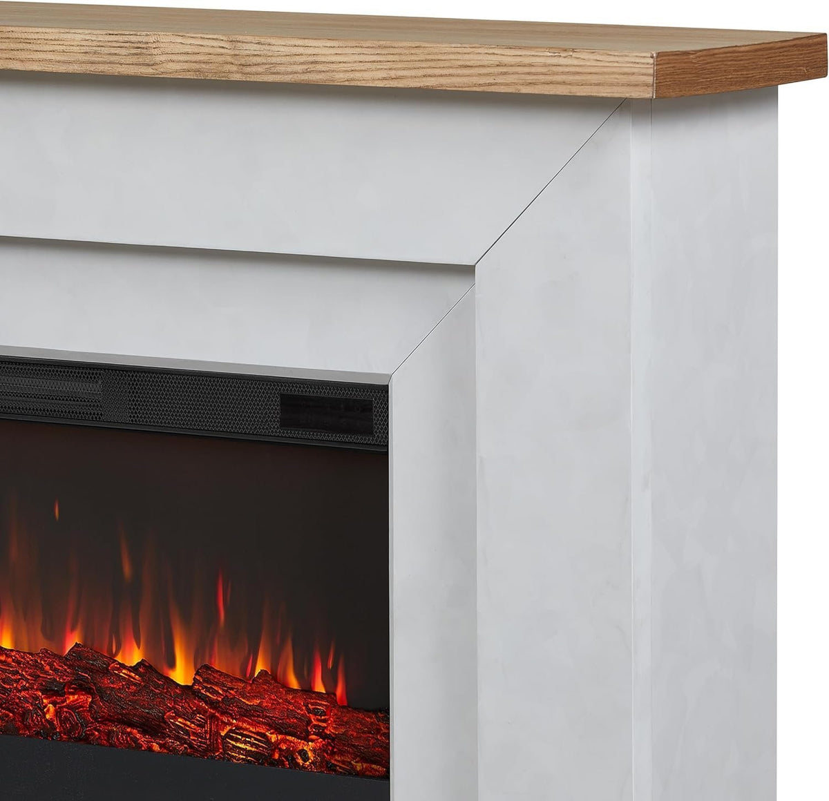 Real Flame Malie 68″ Electric Fireplace with Mantel &amp; Remote Control