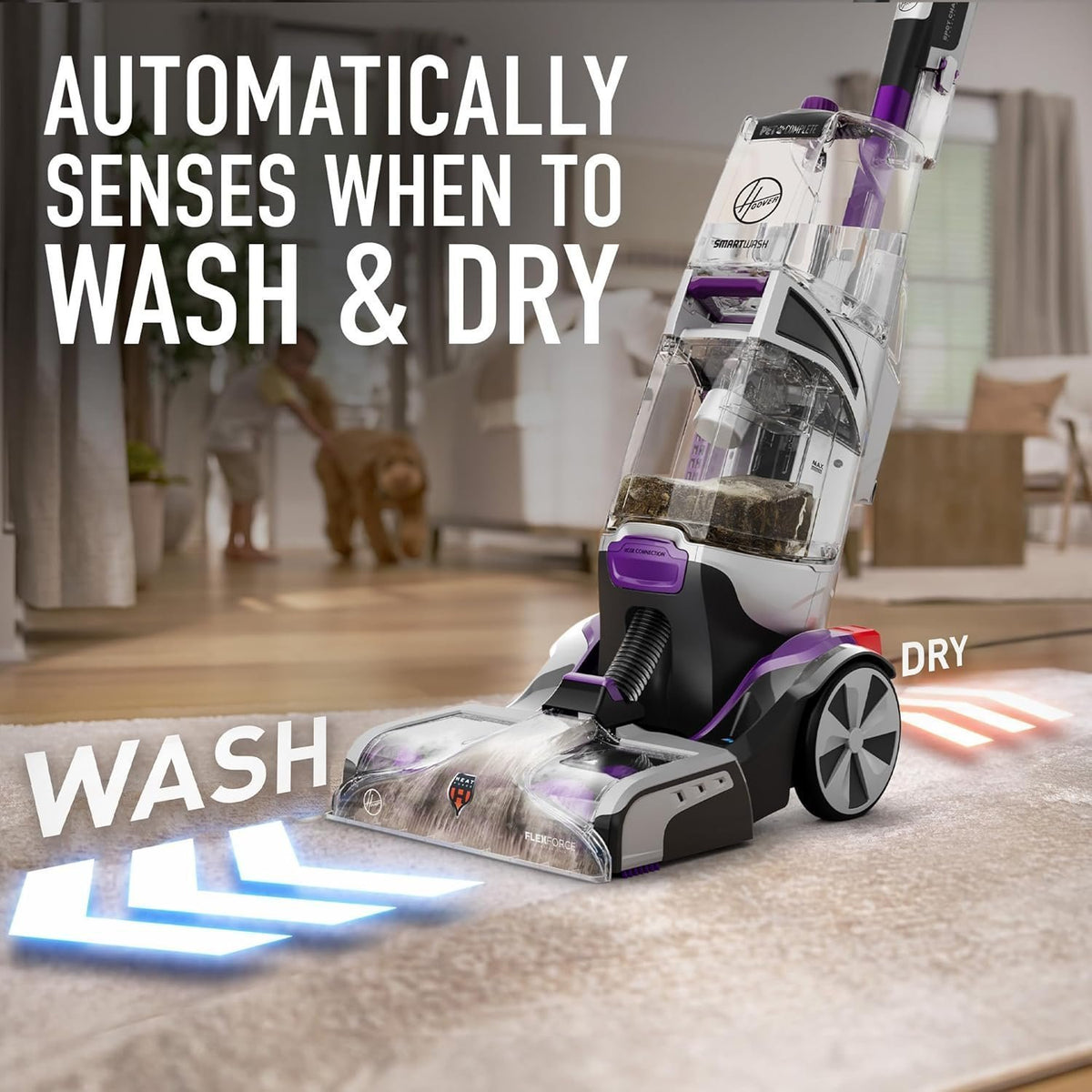 Hoover Smartwash Automatic Carpet Cleaner Machine, FH52000, Turquoise