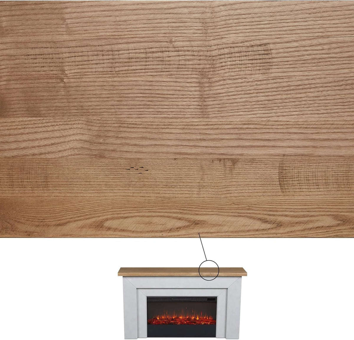 Real Flame Malie 68″ Electric Fireplace with Mantel &amp; Remote Control