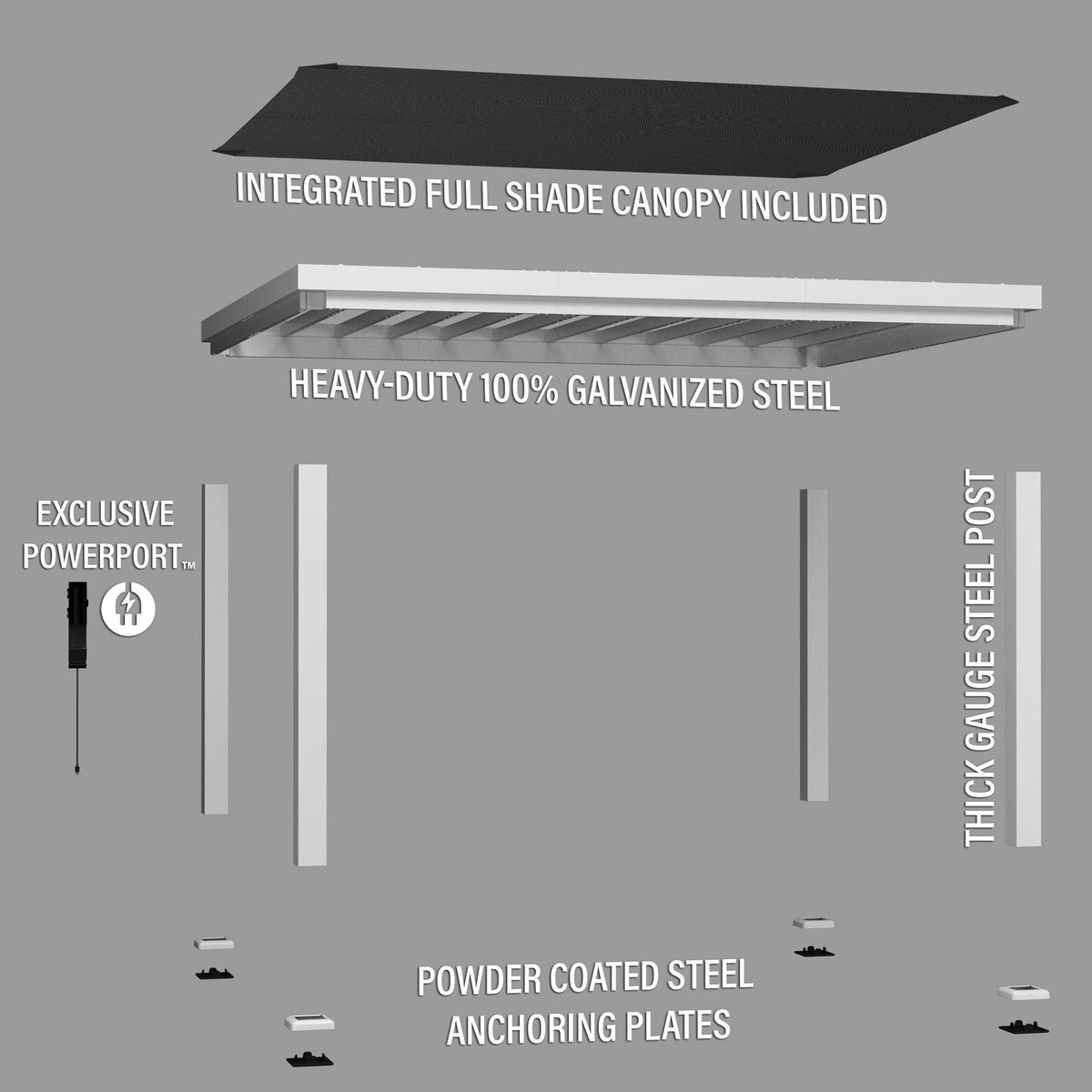 14×12 Windham Modern Steel Pergola