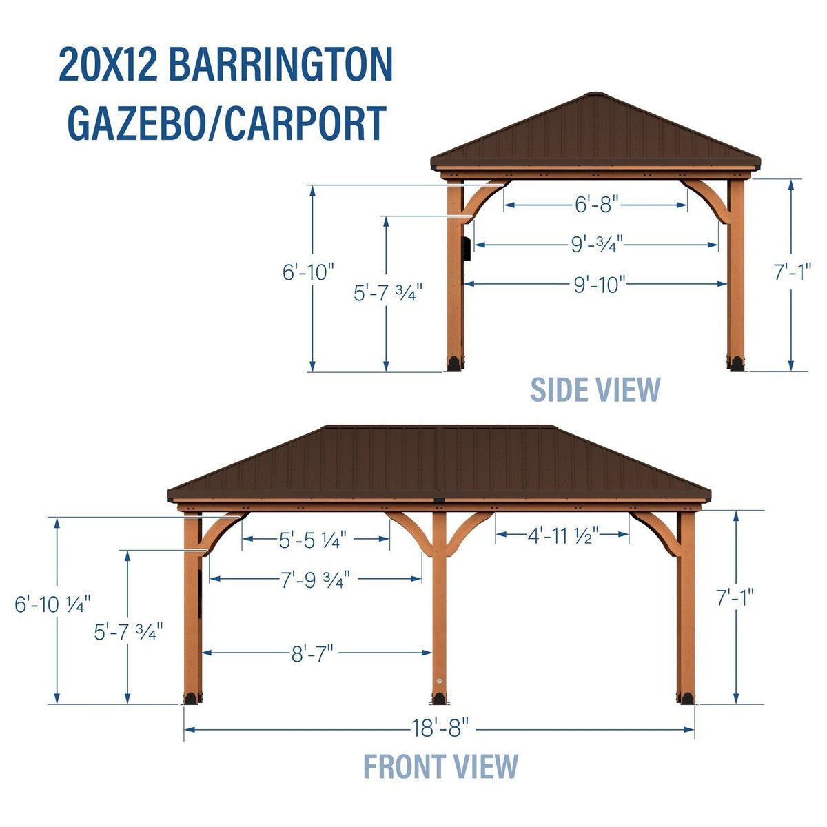 20×12 Barrington Gazebo/Carport