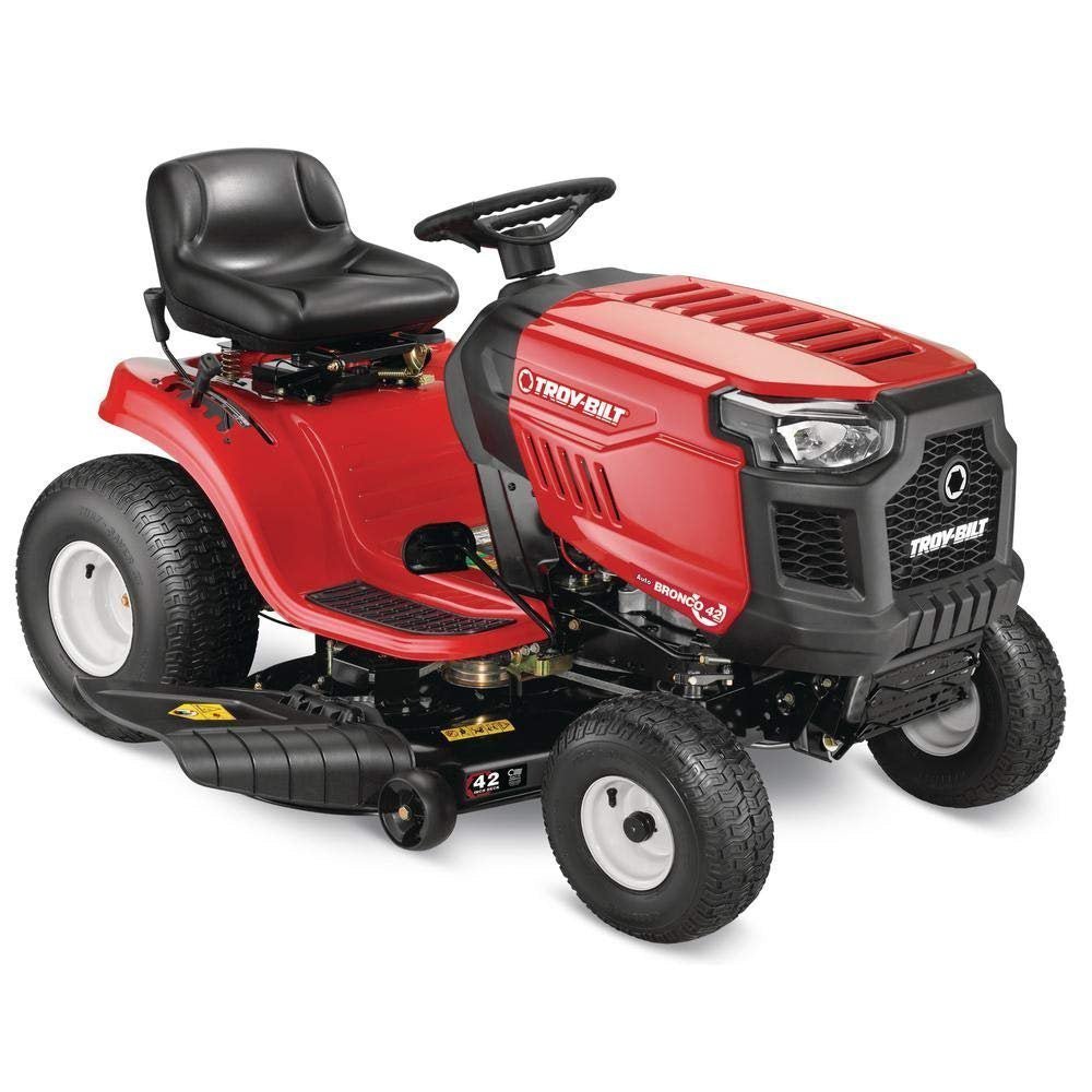 Troy-Bilt Bronco 42″ 19 HP Briggs &amp; Stratton Gas Riding Lawn Tractor with Auto Drive &amp; Mow-in-Reverse
