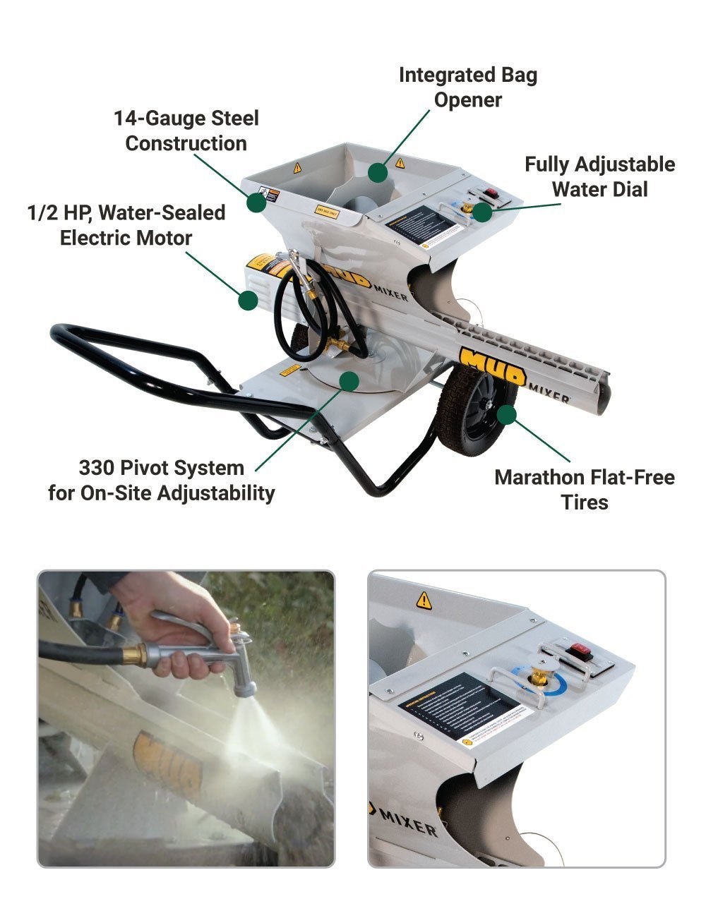 MudMixer™ Portable Concrete &amp; Cement Mixer (MMXR-3221)
