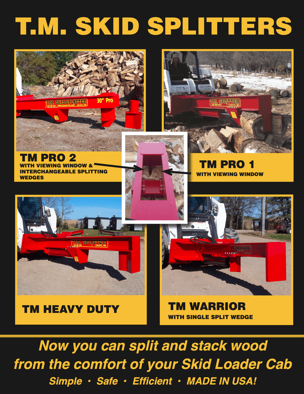 TM Pro Log Splitter Skid Steer Attachment (24”, 30” or 36” Stroke)