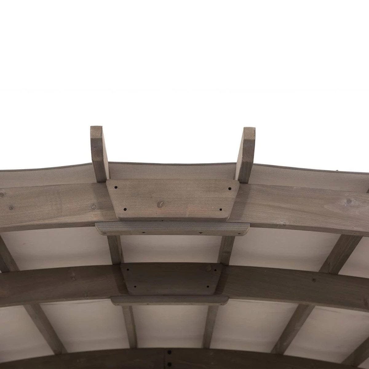 SummerCove 10 ft. x 14 ft. Light Gray Cedar Frame Arched Pergola with Shelves