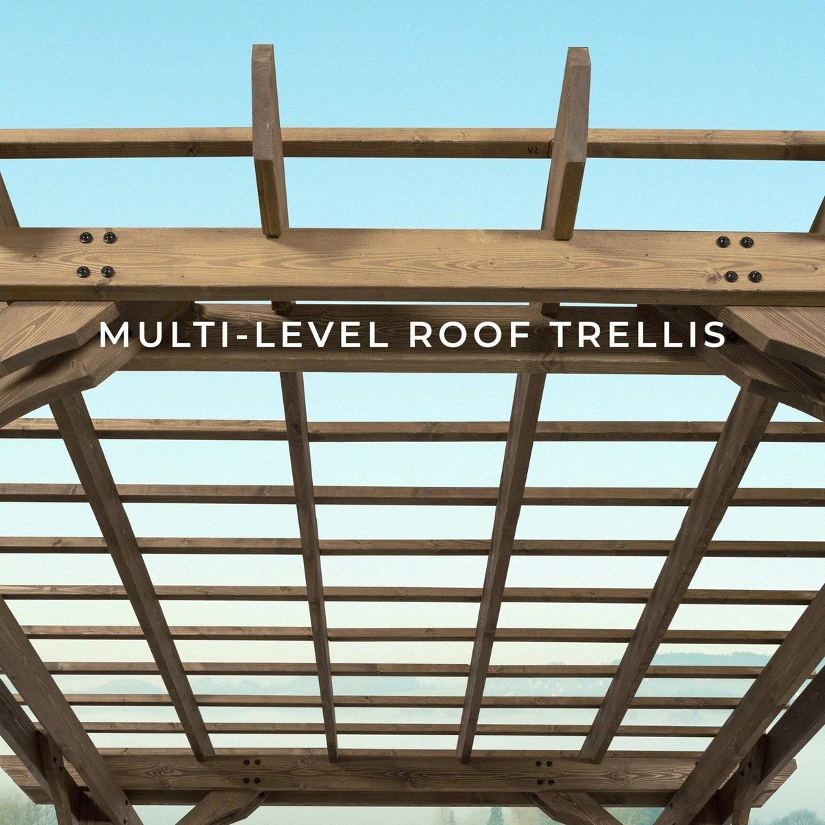 12×10 Fairhaven Pergola, Rustic Finish