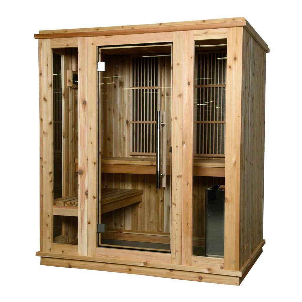 PURPLE LEAF Hardtop Wood Grain Sunroom Built-in Lights