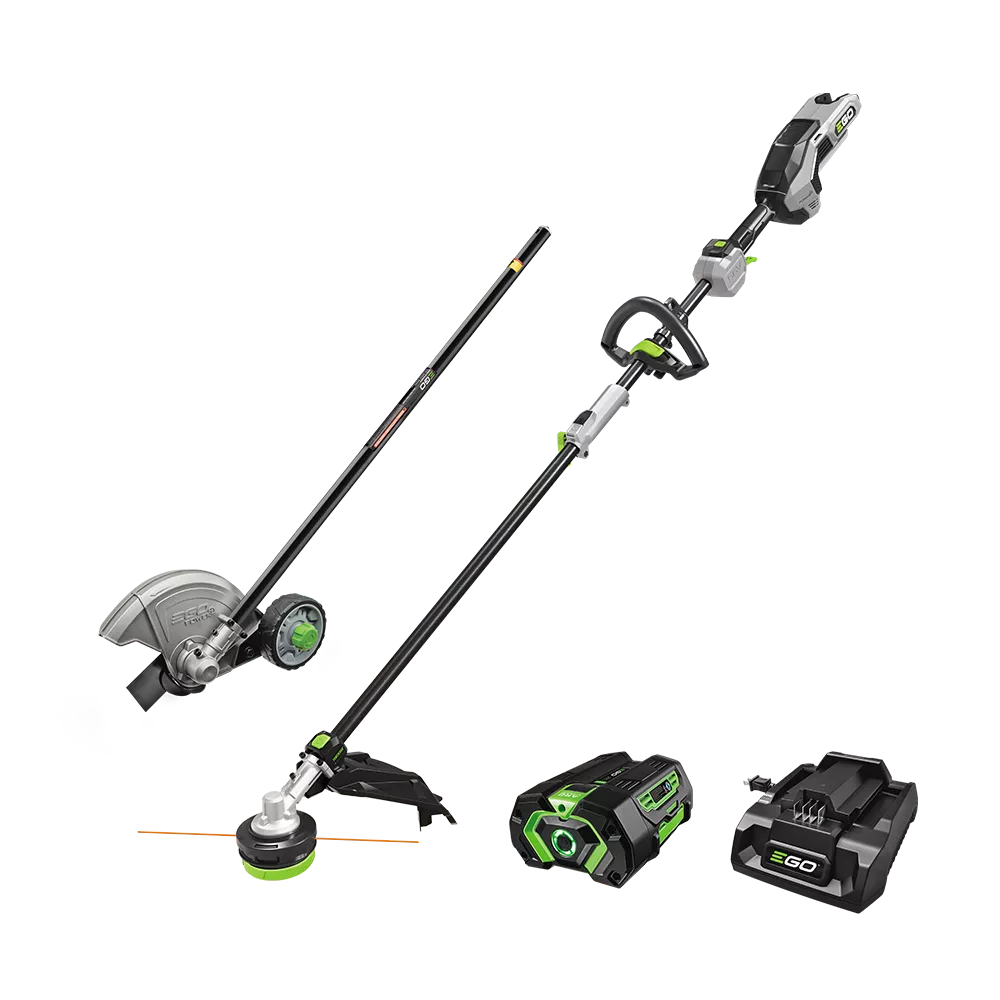 Multi-Head Combo Kit with 16-Inch Carbon Fiber String Trimmer, Carbon Fiber Edger, 56V Power Head, 4.0Ah Battery & 320W Charger