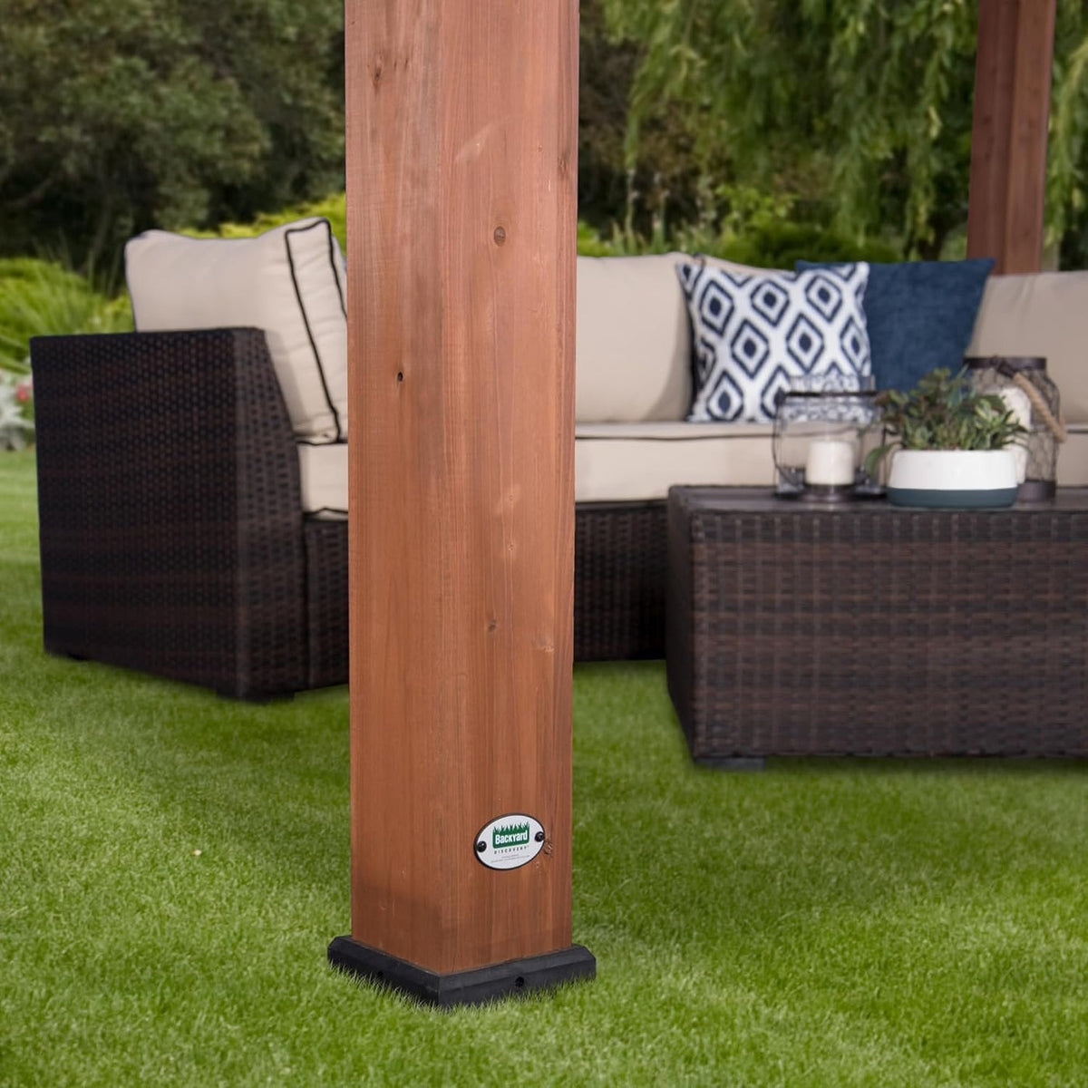 Backyard Discovery 10 Ft x 14 Ft Cedar Wood Outdoor Patio Pergola