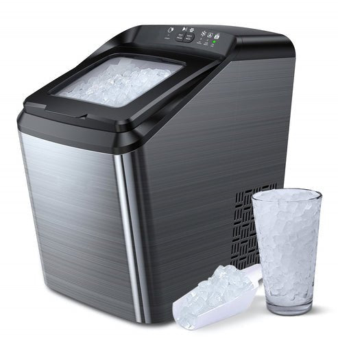 Aicook Countertop Nugget Ice Maker 26 lbs. Portable Sonic Ice Machine with Self-Cleaning