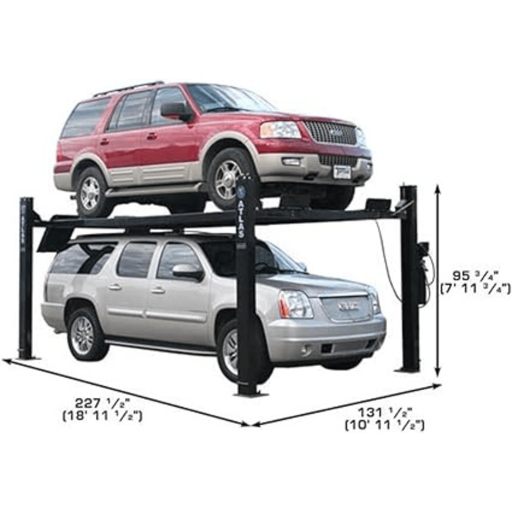 Atlas Garage PRO9000 9000 Lb. Extra Wide Tall Long Portable 4-Post Lift