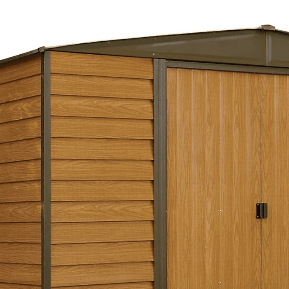 Arrow Woodridge 10' x 8' Galvanized Steel Storage Shed with Woodgrain Finish