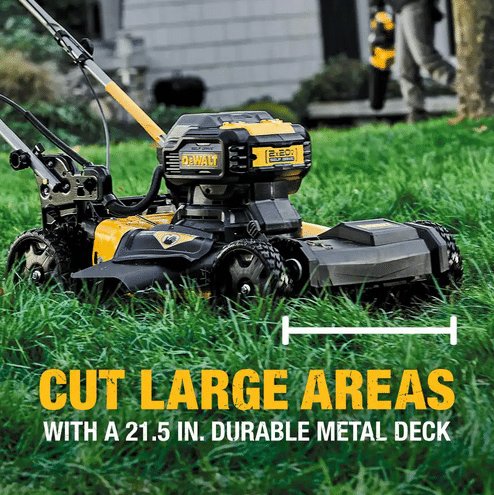 DEWALT 20V MAX Cordless Self-Propelled 21.5-Inch Lawn Mower and Outdoor Tool Combo Kit with Blower, Trimmer, and Saws