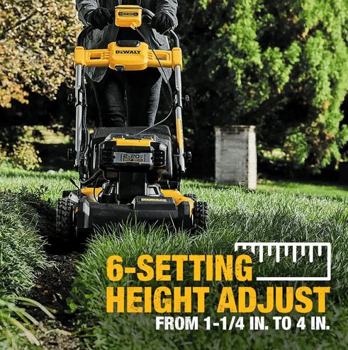 DEWALT 20V MAX Cordless Self-Propelled 21.5-Inch Lawn Mower and Outdoor Tool Combo Kit with Blower, Trimmer, and Saws