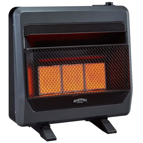 Bluegrass Living 28,000 BTU Propane Gas Ventless Infrared Space Heater with Blower and Base Feet B28TPIR-BB