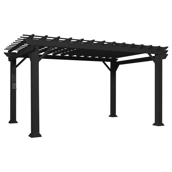 Backyard Discovery Stratford 14' x 10' Black Steel Pergola with Soft Canopy