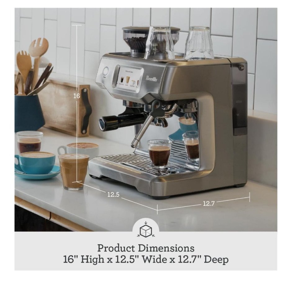 Breville Barista Express BES870XL Brushed Stainless Steel Espresso Machine with Conical Burr Grinder