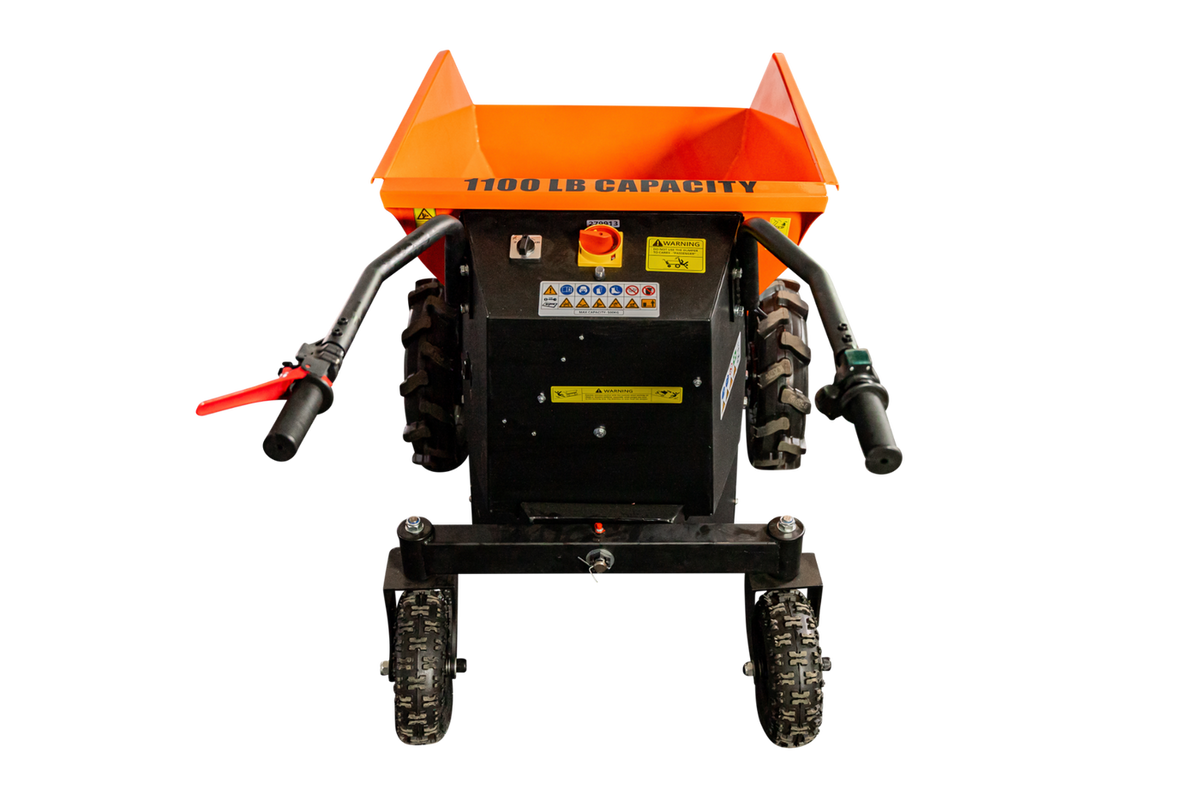 Detail K2 Big Dump 1100-Pound Electric Power Dump Cart with Hydraulic Lift
