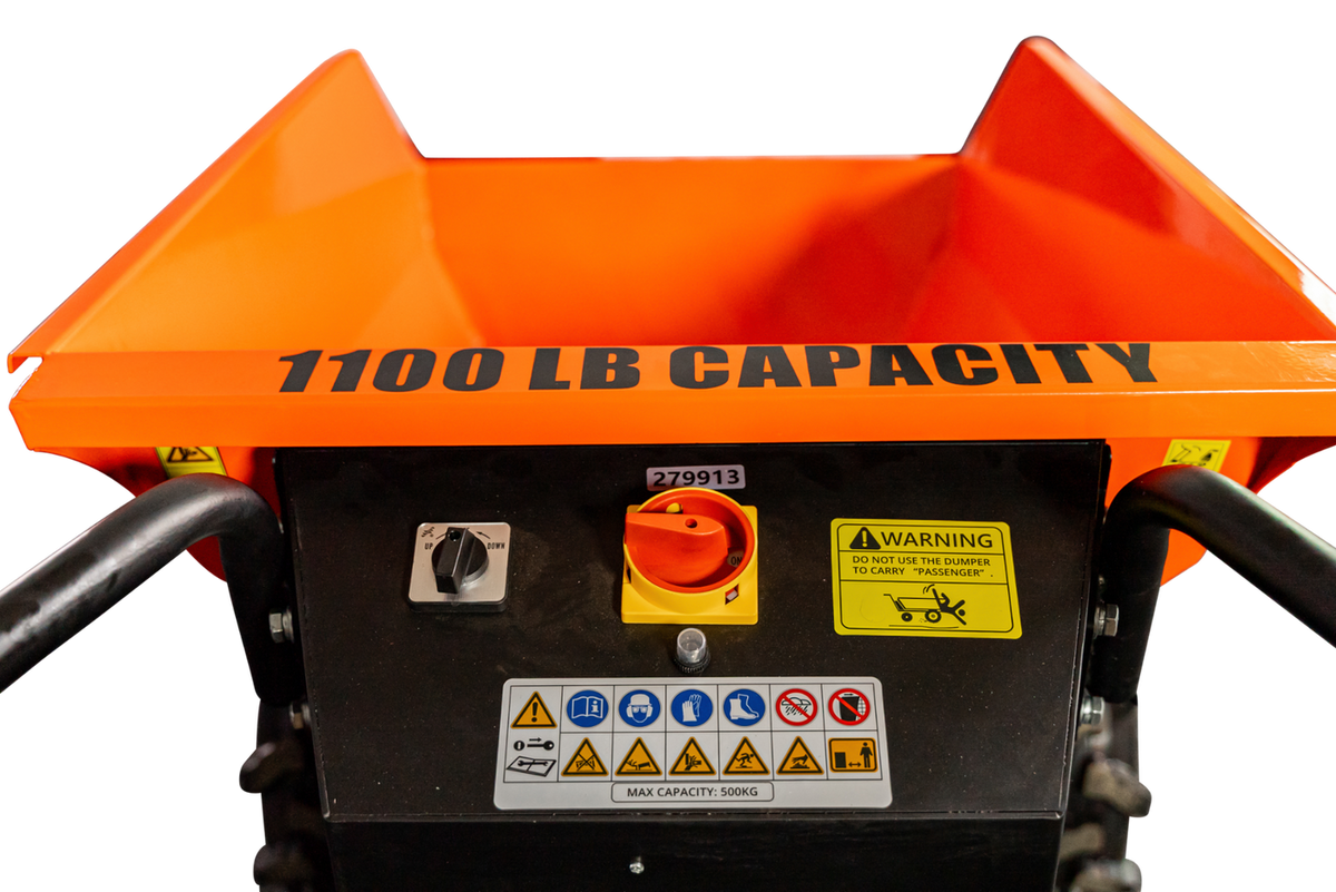 Detail K2 Big Dump 1100-Pound Electric Power Dump Cart with Hydraulic Lift
