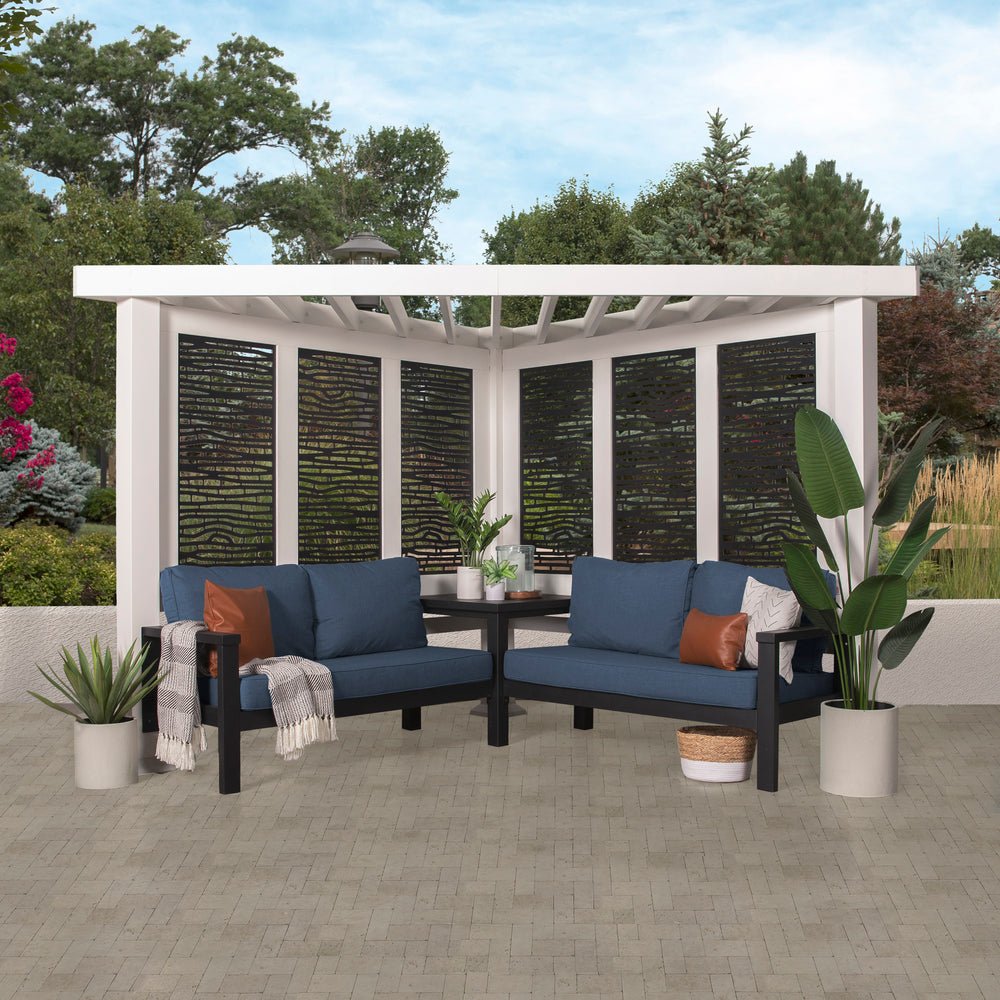 Backyard Discovery Ridgedale Steel Pergola with Built-in Seating