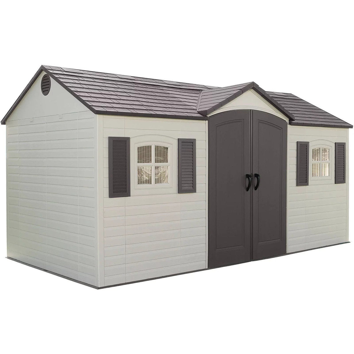 Lifetime 15 ft. x 8 ft. Outdoor Garden Storage Shed with Double Doors &amp; Skylights